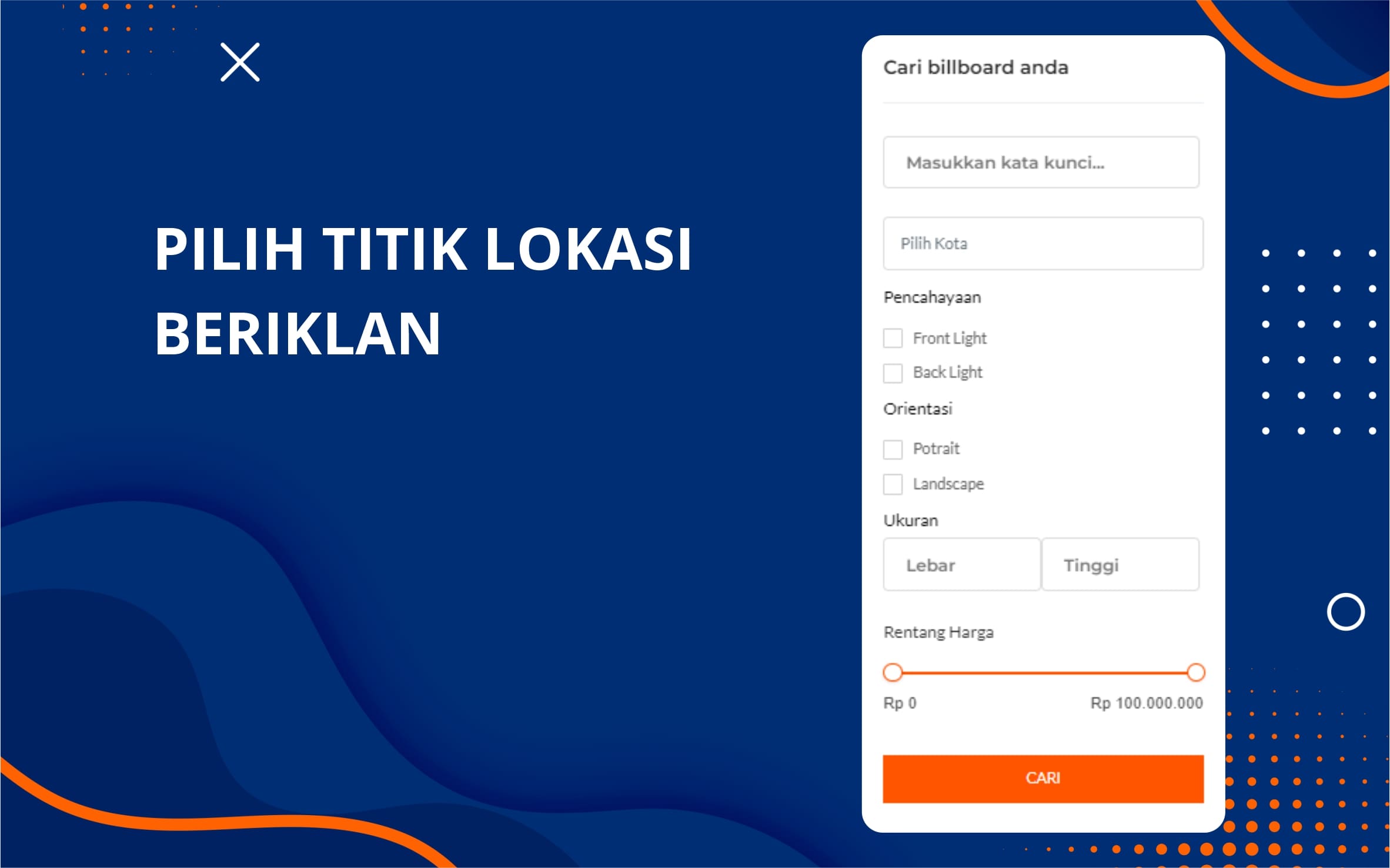 Pilih titik lokasi beriklan